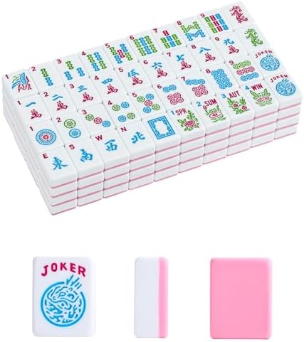 American mahjong tiles, 166 pink, tiles only